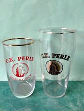 2 verres biére ck perle schiltigheim N4