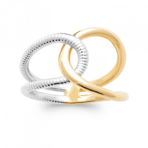 Bague forme bicolore plaqué - forme,