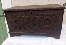 Coffre Ancien, Malle, Boîte À Bijoux En Bois Massif, Déco Meuble Vintage...