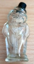 * FLACON ANCIEN EN VERRE * PETIT BONHOMME EN FRAC * VIDE