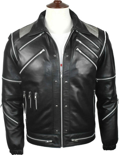 Men genuine black leather - black,