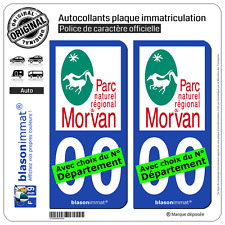 2 Autocollants plaque immatriculation Auto : Morvan - Parc Naturel Régional