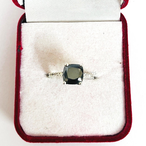 Noir bague diamant - 4,