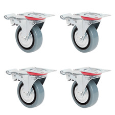 Lot de 4 roulettes pivotantes 75mm avec frein