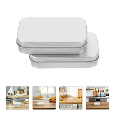  2 Pcs Caisse De Rangement Avec Couvercle Boite Metal Mini Boîtes