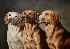 Affiche Regal Golden Retriever - Retro Dog Portrait Art -...