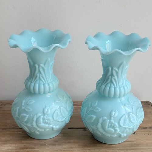 Paire vases opaline - de, en