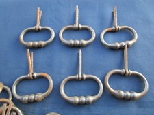 6 poignées anneaux goupille fer occasion tiroirs meuble commode largeur 6,8 cm