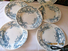 7 ASSIETTES A DESSERT TERRE DE FER modele PAYSAGES DE CLAIREFONTAINE CREIL CHOSY