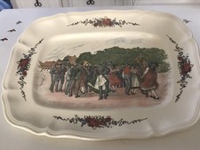 GRAND PLAT RECTANGULAIRE A VIANDE SARREGUEMINES DÉCOR OBERNAI