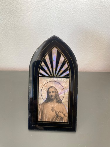 Ancien fixé sous verre - fixé,