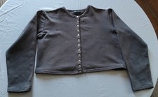 Agnès vintage années 90 b. Cardigan Snap Gris Taupe Made in France UK Taille 14