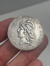 Ancien étui de Briquet en Argent Massif Fabriqué avec UN PESO 1882 ARGENTINA