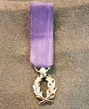 palme academique medaille reduction du mérite H 5 cm de Luxe Rubis argent massif