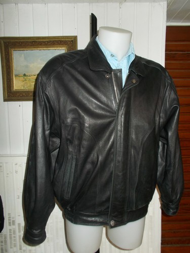 Veste blouson cuir noir - veste,