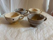 LINVOSGES lot de 4 grandes tasses tons marron beige