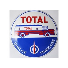 Plaque  émaillée  : TOTAL QUALITÉ FRANCAISE