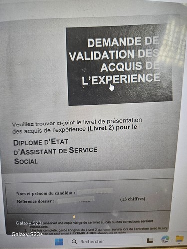 Vae assistante sociale obtenu - vae,