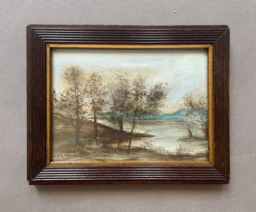 Paysage lacustre huile - lacustre,,