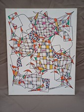 Tableau contemporain abstrait - tableau,