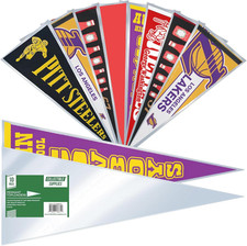 Hard Rigid Pennant Toploaders | 12" X 30" Plastic Pennant Holders Display | Crys