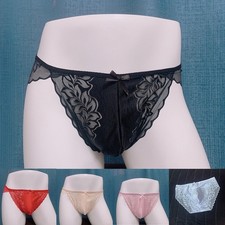 Slip homme dentelle résille