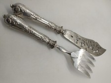 SERVICE A POISSON St LOUIS XVI ARGENT MASSIF MINERVE Edmond BONNESOEUR 1887