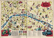 1959 DOCUMENT   jeu de l'oie RALLYE VESPA 400 SCOOTER     2 pages