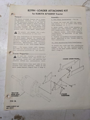 Assembly parts book - book, manual