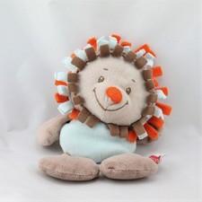 Doudou hérisson marron bleu