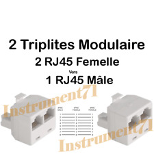 2 Dédoubleurs Modulaire RJ45 8P8C Mâle vers 2 RJ45 8P8C Femelle