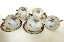 5 Tasses À Bouillon Peintes