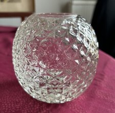 ANCIEN GLOBE EN VERRE ORIGINAL EPAIS FORME OVALE  HAUT. 12 CM