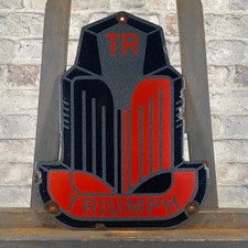 Plaque émaillée TRIUMPH 15,7x12,6" (40x32cm) décoration moto collector vintage