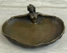 Arts Et Métiers Cendrier En Bronze Cuivré Art Nouveau Femme Nue Cadeau SOLDES