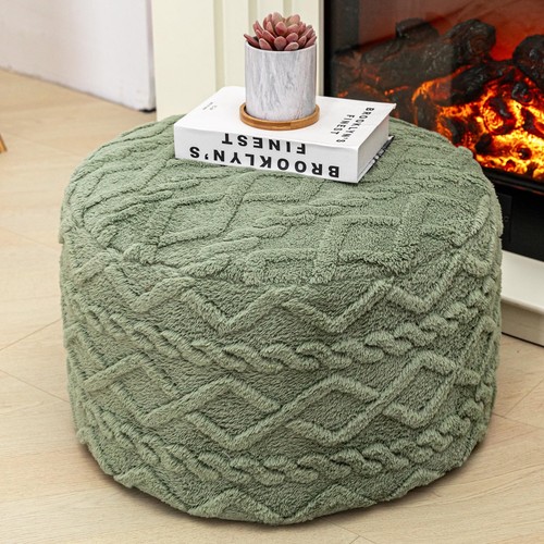 Round pouf ottoman - round,