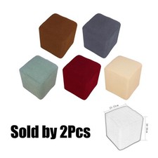 2pcs Housse de Tabouret de Pied Rectangulaire Extensible Housse Ottoman Haute
