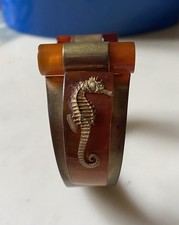 Bracelet Jean Painlevé? sans marquage, laiton, hippocampe, art déco