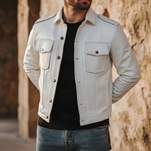 Veste camionneur blanche homme