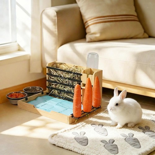 Mangeoire foin pour lapins - foin,