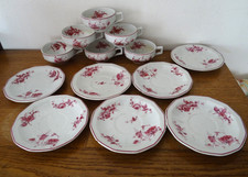 Partie de Service Fleurs Roses Porcelaine de Limoges Bernardaud Tasses Chocolat