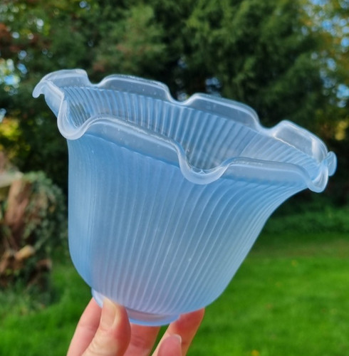 Abat jour tulipe bleu - ciel, en