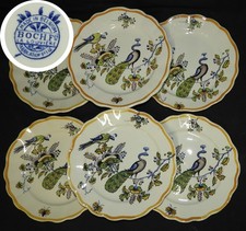 BOCH - LA LOUVIERE Années 30 Décor au PAON : x6 assiettes plates 22 cm (TBE)