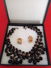 Sublime collier de Jais de Paris perle de protection (diamant noir 1900)