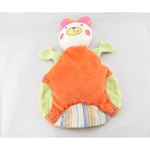 Doudou semi plat lapin - , orange