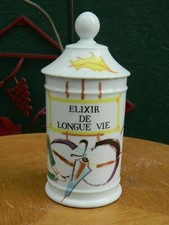 Pot pharmacie Au pot Galien Elixir de longue Vie décor signé Limoges N°173