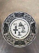 FAIENCE DE GIEN ANCIENNE ASSIETTE REBUS PARLANTE N°9 DECO