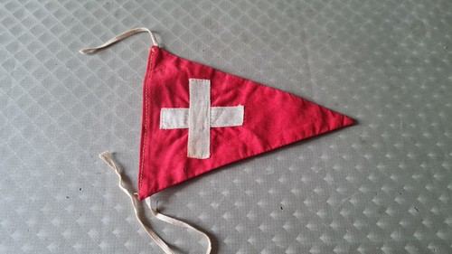 Ancien fanion brodé suisse - ancien,