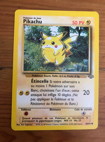 Carte pokémon pikachu - carte, 60/64