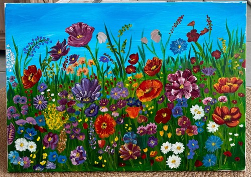 Prairie acrylique sur - acrylique,